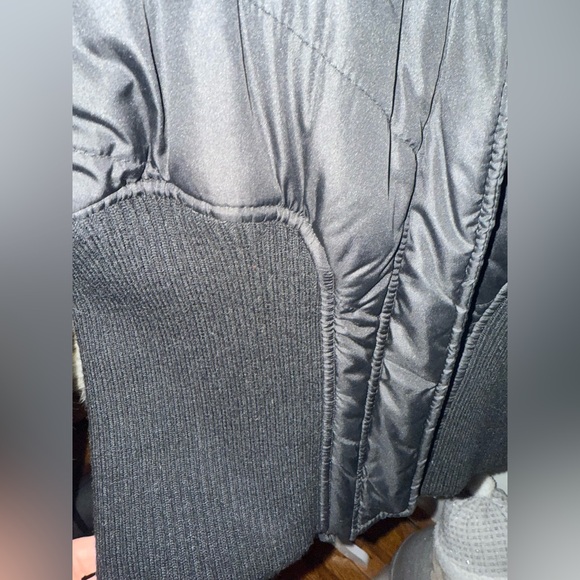 BEBE snatched lace up stretchy elastic puffer bubble cropped jacket - Picture 4 of 6